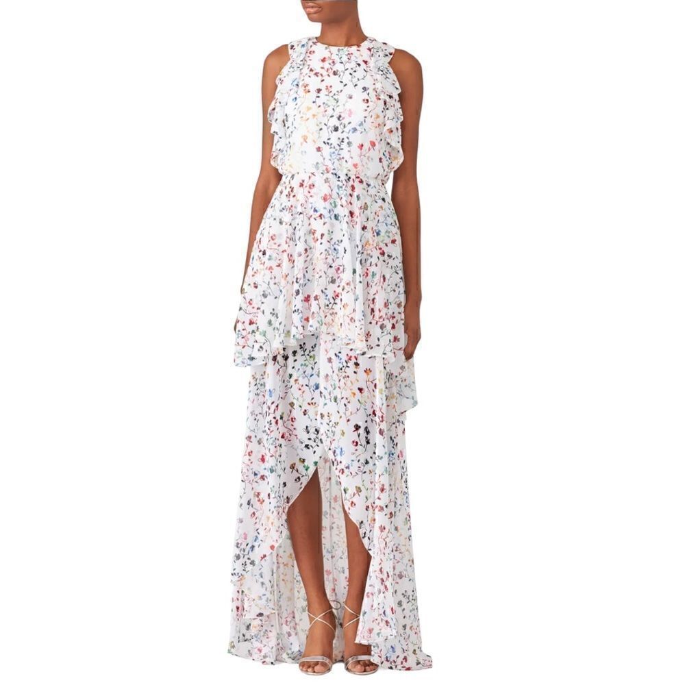 Monique Lhuillier Floral High Low Gown Size 14